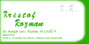 kristof rozman business card